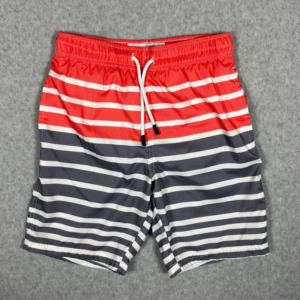 Maamgic Boys Swim Trunks Bundle 3 Pack Orange Banana Striped Board Shorts Kids